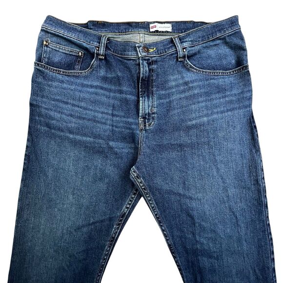 Wrangler Jeans Mens 38x32 (Fits 38x33) Blue Denim Slim Straight Western Cowboy - Picture 1 of 13